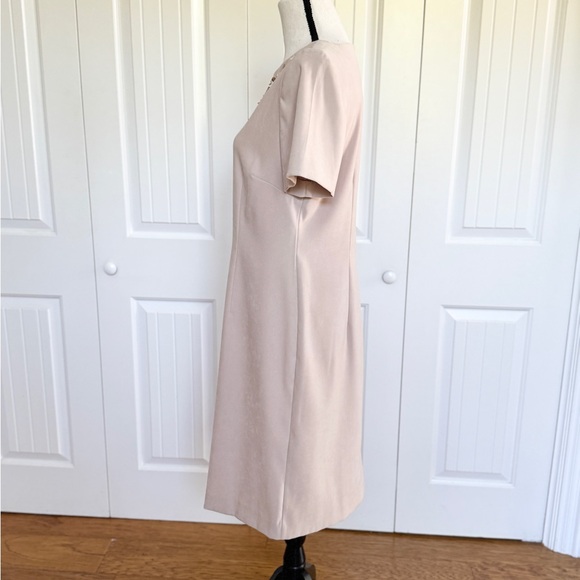 Jessica Howard Beige Beaded Neck Sheath Dress Wedding Guest Party Cocktail 12 - Picture 5 of 15